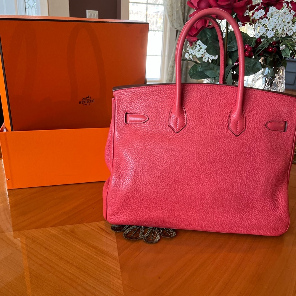 Hermes Birkin bag 🌹Bougainvillier Clemence GHW - Picture 5 of 13